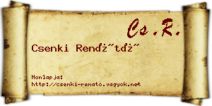 Csenki Renátó névjegykártya